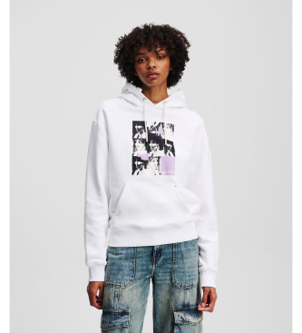Karl Lagerfeld para mujer. A3W20042 Sudadera Estampado Karl blanco (L), Casual, Algodón Orgánico, Sostenible