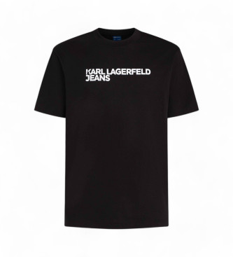 Karl Lagerfeld para hombre. A1M17002 Camiseta logotipo negro (XS), Casual, Manga corta, Algodón Orgánico