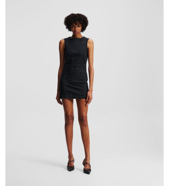 Karl Lagerfeld para mujer. A3W13017 Vestido Recubierto negro (XS), Casual, Denim, Sin mangas / Tirantes, Algodón Orgánico, Sostenible, Algod