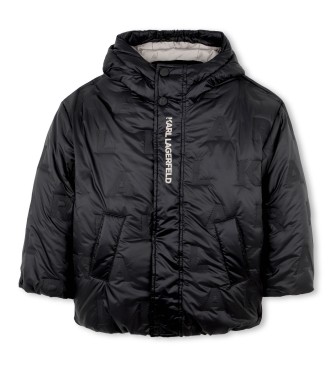 Karl Lagerfeld para niña. Z30947 Anorak Karl negro (10Años= 138cm), Casual, Poliéster, moda infantil