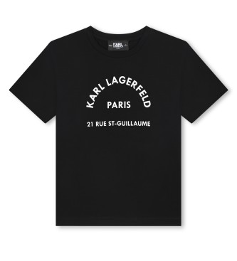 Karl Lagerfeld unisex para niños. Z30205 Camiseta M.c. negro (14Años= 162cm), Casual, Algodón, Manga corta, moda infantil, Karl Lagerfeld ou