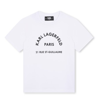 Karl Lagerfeld unisex para niños. Z30205 Camiseta M.c. blanco (8Años= 126cm), Casual, Algodón, Manga corta, moda infantil, Karl Lagerfeld ou