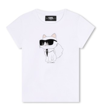 Karl Lagerfeld unisex para niños. Z30211 Camiseta M.c. blanco (14Años= 162cm), Casual, Algodón, Manga corta, moda infantil, Karl Lagerfeld o