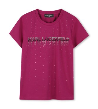 Karl Lagerfeld para niña. Z30948 Camiseta M.C. rosa (5años= 108cm), Casual, Algodón, Manga corta, moda infantil