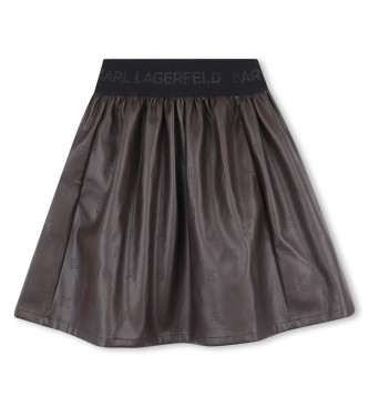 Karl Lagerfeld para niña. Z30593 Falda Destiny marrón (14años= 162cm), Casual, Poliéster, moda infantil