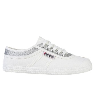 Kawasaki para mujer. K194522 Zapatillas Glitter blanco (36), Tela, Plano, Cordones, Casual, Kawasaki outlet 2024.