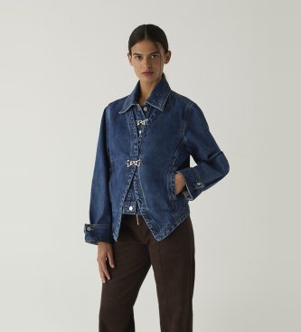 Laagam Per Donna. M0530 Giacca Faye Denim Blu (M), Casual, Cotone-image
