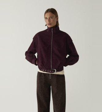 Laagam Per Donna. M0529 Bomber Signy Bordeaux (M), Casual, Granata, Poliuretano-image