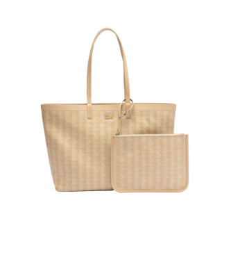 Lacoste para mujer. NF4344ZE_N17 Bolso Tote Zely Mediano Monograma beige (OSFA), Casual, PVC, Lacoste outlet 2024.