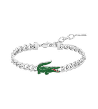Lacoste para hombre. 2040226 Brazalete de eslabones plateado (OSFA), Plata, Casual, Acero Inoxidable