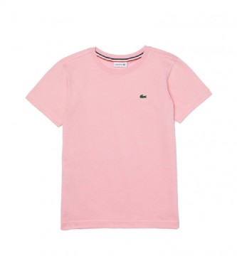 Lacoste para niños. Camiseta Cuello Redondo rosa Lacoste