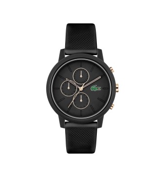 Lacoste para hombre. 2011247 Reloj Analógico 12.12 Chrono negro (OSFA), Casual, Silicona, Correa