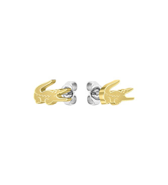 Lacoste para mujer. 2040051 Pendientes de botón dorado (OSFA), Casual, Acero Inoxidable