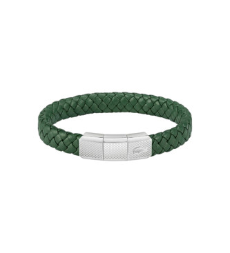 Lacoste para hombre. 2040284 Pulsera de piel trenzada verde (OSFA), Casual, Brazalete