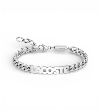 Lacoste para hombre. 2040476 Pulsera Script plateado (OSFA), Plata, Casual, Brazalete, Acero Inoxidable