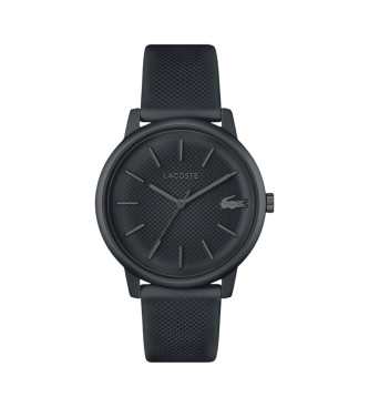Lacoste para hombre. 2011242 Reloj 12.12 Move de silicona con tres manecillas negro (OSFA), Casual, Brazalete, Aluminio