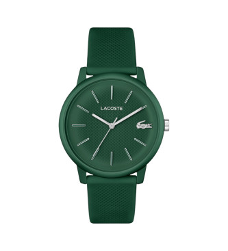 Lacoste para hombre. 2011238 Reloj 12.12 Move de silicona con tres manecillas verde (OSFA), Casual, Brazalete, Aluminio