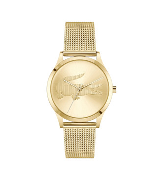Lacoste para mujer. 2001416 Reloj Analógico Crocodelle dorado (OSFA), Casual, Brazalete, Acero Inoxidable