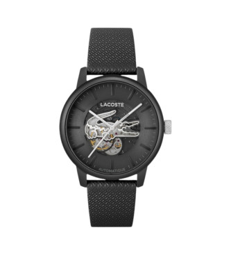 Lacoste para hombre. 2011383 Reloj automático con correa de cuero 12.12 negro (OSFA), Casual, Brazalete, Aluminio