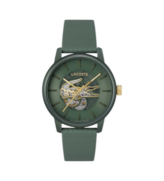 Lacoste para hombre. 2011384 Reloj automático con correa de cuero 12.12 verde (OSFA), Casual, Brazalete, Aluminio