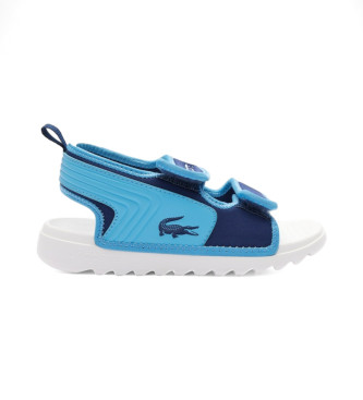 Lacoste unisex para niños. 47CUC0004_221 Sandalias Surkids azul (30.5), Plano, Velcro, Casual, Beachwear, moda infantil, Lacoste outlet 2024