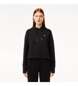 Lacoste para mujer. SF0281_031 Sudadera con Capucha negro (38), Casual, Algodón, Poliéster, Manga larga, Lacoste outlet 2024.