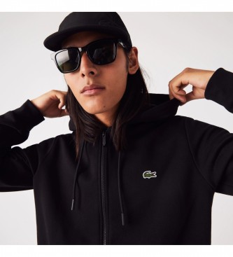 Lacoste para hombre. SH9626_031 Sudadera bolsillo canguro negro (M), Casual, Algodón, Manga larga, Sostenible, Lacoste outlet 2024.