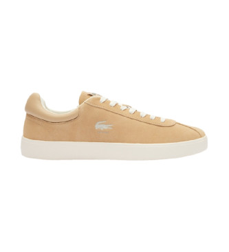 Lacoste para hombre. 47SMA0106_BW7 Zapatillas Baseshot de piel beige (44), Plano, Cordones, Casual, Lacoste outlet 2024.