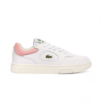 Lacoste para mujer. 47SFA0092_B53 Zapatillas de piel Lineset Contraste blanco (38), Plano, Cordones, Casual, Lacoste outlet 2024.