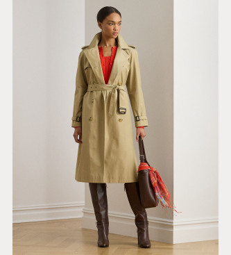 Lauren Ralph Lauren para mujer. 297951259003 Abrigo Double Breasted beige (L), Casual, Algodón