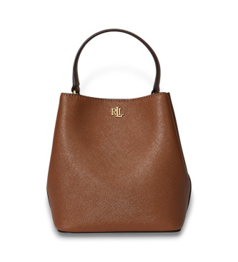 Lauren Ralph Lauren para mujer. 431969365002 Bolso saco Reese pequeño de piel cruzada marrón (OSFA), Casual