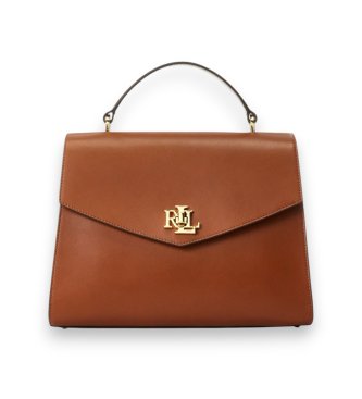Lauren Ralph Laurenvoor vrouwen. 431915781001 Bruine leren Farrah satcheltas medium (OSFA), Casual, Klassiek, Leer