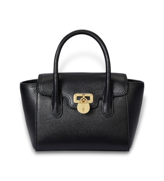 Lauren Ralph Lauren para mujer. 431969349002 Bolso satchel Tanner pequeño de piel negro (OSFA), Casual
