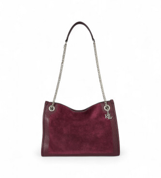 Lauren Ralph Lauren para mujer. 431980175002 Bolso tote Bradley de ante y piel granate (OSFA), Casual