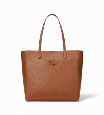 Lauren Ralph Laurenvoor vrouwen. 431960183001 Grote bruine tas van generfd leer Cameryn (OSFA), Casual