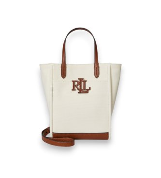 Lauren Ralph Laurenvoor vrouwen. 431982235003 Kleine beige canvas Cameryn tote tas (OSFA), Casual, Katoen