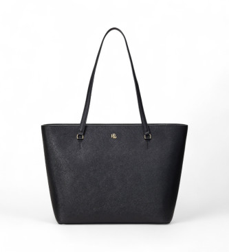 Lauren Ralph Lauren para mujer. 431924351001 Bolso Tote de piel Medium Karly negro (OSFA), Casual
