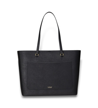 Lauren Ralph Lauren para mujer. 431911655001 Bolso tote grande cruzado Karly negro (OSFA), Casual, Piel