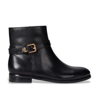 Lauren Ralph Lauren Para Mujer. 802967768001 Botines De Piel BruñIda Brooke Ii Negro (35), Plano, Cremallera, Casual-image
