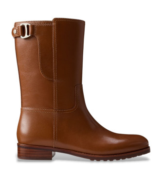 Lauren Ralph Lauren Para Mujer. 802980069002 Botines De Piel Tasha MarróN (38), Plano, Cremallera, Casual-image