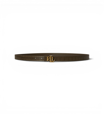 Lauren Ralph Lauren för kvinnor. 412P15764003 Brunt läderbälte med LRL-spänne (S), Casual, Hud