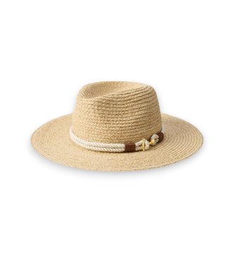 Lauren Ralph Lauren para mujer. 454P09804001 Fedora de paja beige (OSFA), Casual, Papel