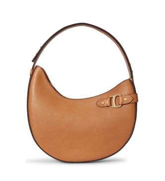 Lauren Ralph Laurenvoor vrouwen. 431980156003 Grote bruine leren schoudertas Tasha (OSFA), Casual, Leer