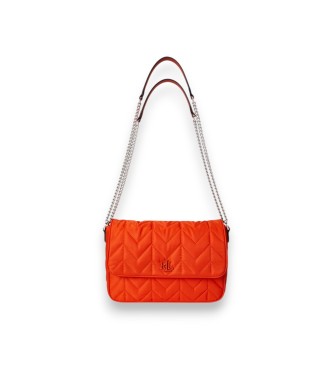 Lauren Ralph Laurenvoor vrouwen. 431P04319002 Oranje gewatteerde middelgrote Stevie messengertas (OSFA), Casual, Nylon