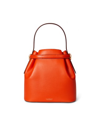 Lauren Ralph Laurenvoor vrouwen. 431982787005 Blaike middelgrote oranje leren bucket bag (OSFA), Casual, Leer