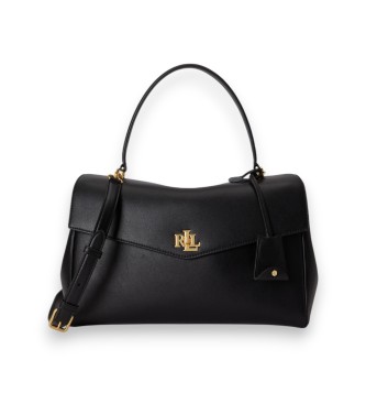 Lauren Ralph Lauren para mujer. 431P11738002 Bolso satchel Farrah mediano de napa negro (OSFA), Casual, Piel