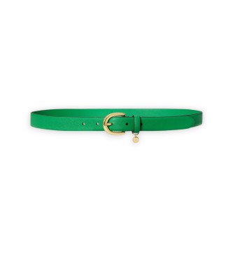 Lauren Ralph Laurenvoor vrouwen. 412802952054 Gegraveerde leren riem met groene kraal (M), Casual, Leer