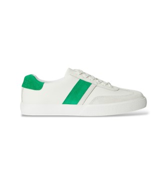 Lauren Ralph Lauren para mujer. 802P04419004 Zapatillas Braylee bicolor de piel y ante blanco, verde