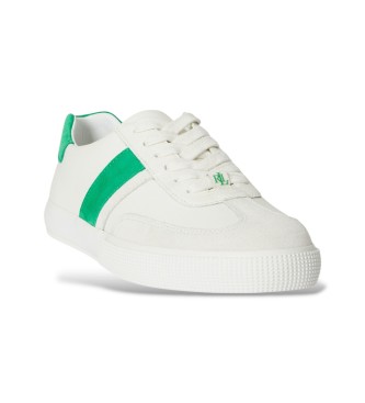 Lauren Ralph Lauren para mujer. 802P04419004 Zapatillas Braylee bicolor de piel y ante blanco, verde 2