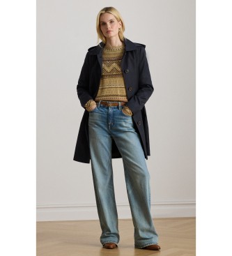 Lauren Ralph Lauren för kvinnor. 297967121005 Skotskrutig kappa i marinblå bomullsblandning (XS), Casual, Marino